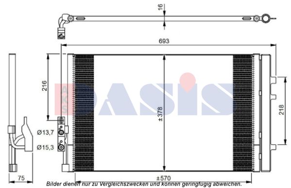 AKS DASIS Конденсатор, кондиционер 052026N